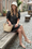 Wenrine Womens Black Summer Puff Short Sleeve Mini Dress