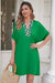 Wenrine Womens Green Dolman Leopard Tshirt Mini Dress