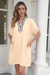 Wenrine Womens Apricot Dolman Leopard Tshirt Mini Dress