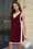 Wenrine Women's Burgundy V Neck Mini Dress