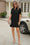 Wenrine Womens Black Summer Ruffle V Neck Dress