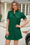 Wenrine Womens Dark Green Summer Ruffle V Neck Dress