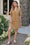 Wenrine Womens Khaki Floral Puff Sleeve Oversized Dresses