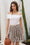 Wenrine Womens Brown Floral Ruffle High Waisted Skirt