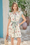 Wenrine Womens White Floral Flutter Sleeve Tie Waist Dress