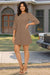 Wenrine Womens Brown 3/4 Lantern Sleeve Mini Dress
