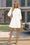 Wenrine Womens White 3/4 Lantern Sleeve Mini Dress