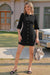 Wenrine Womens Black 3/4 Lantern Sleeve Mini Dress