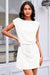 Wenrine Womens White Removable Belt Front Side Ruched Dress
