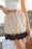 Wenrine Womens Apricot Lace Satin Polka Dot Skirt