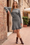 Wenrine Womens Dark Grey Sweater Mini Dress