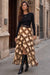 Wenrine Womens Brown Mesh Maxi Skirts