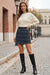 Wenrine Womens Blue Plaid Wrap Shorts Skirt
