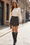 Wenrine Womens Brown Plaid Wrap Shorts Skirt