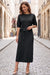 Wenrine Womens Black Sweater Midi Dress