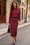 Wenrine Womens Burgundy Long Sleeve Midi Sweater Dresses