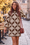 Wenrine Womens Brown Floral Mini Sweater Dresses