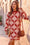 Wenrine Womens Red Floral Sweater Dresses