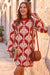Wenrine Womens Red Floral Sweater Dresses