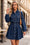 Wenrine Womens Blue Denim Mini Dress