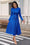 Wenrine Womens Royal Blue Textured A Line Dresses