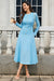 Wenrine Womens Blue Textured A Line Dresses