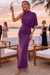Wenrine Womens Dark Purple Bodycon Maxi Dress