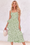 Wenrine Womens White&Green Strap Tie Back Flowy Dresses