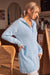Wenrine Womens White&Blue Striped Sweater Dress