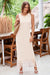 Wenrine Womens Apricot Crochet Knit Dress