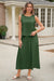 Wenrine Womens Army Green Casual Sleeveless 2 Piece Skirt Sets