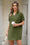 Wenrine Womens Army Green Swimsuit Coverup Shirt Dress