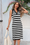 Wenrine Womens Black Polo V Neck Striped Dress