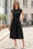 Wenrine Womens Black Button Collared Shirt Dress