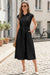 Wenrine Womens Black Button Collared Shirt Dress