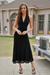 Wenrine Womens Black Backless Formal Cocktail Maxi Dress
