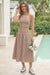 Wenrine Womens Brown 2 Piece Skirt Sets