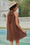 Wenrine Womens Brown Halter Ruffle Mini Dress