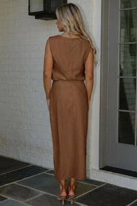 Wenrine Womens Brown 2 Piece Skirt Sets