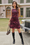 Wenrine Womens Burgundy Floral Mini Dress