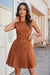 Wenrine Womens Coffee Summer Sleeveless Mini Dress