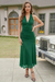Wenrine Womens Dark Green Backless Formal Cocktail Maxi Dress