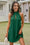 Wenrine Womens Dark Green Halter Cutout Sleeveless Mini Dress