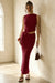 Wenrine Womens Dark Red 2 Piece Outfits Sleeveless