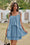 Wenrine Womens Light Blue Sleeveless Romper Dress