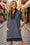 Wenrine Womens Navy Striped Mini Collared Knit Dresses