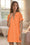 Wenrine Womens Orange Short Sleeve Lace Mini Dress