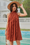 Wenrine Womens Orange Red Halter Ruffle Mini Dress