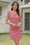 Wenrine Womens Pink Mesh Cap Sleeve Mini Dress