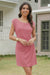 Wenrine Womens Pink Mesh Cap Sleeve Mini Dress
